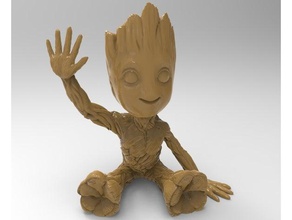 baby groot led light sculptures 3d print model - Mito3D