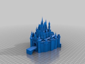 a disney castle w sólida ponte arte castelo disneyland disneyworld parques da magical girl magic walt world 3d print model - Mito3D