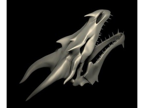 dragon skull 3d-drucken 3d print model - Mito3D