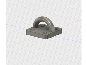 d-ring monte edin ev askı kanca montaj braketi yüzük duvar 3d print model - Mito3D
