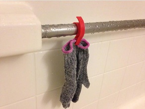 shower glove clip hanger bathroom exfoliating hook 3d print model - Mito3D