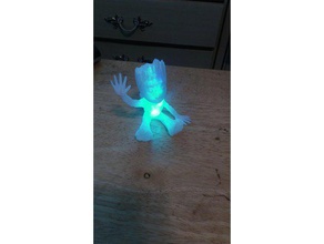 baby groot led luce v4 sculture porta batteria guardiani della galassia a 3d print model - Mito3D