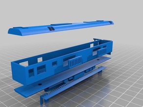 scala n sudafricano treno blu alimentazione auto La stampa 3d modello di modellini treni n-scala 3d print model - Mito3D