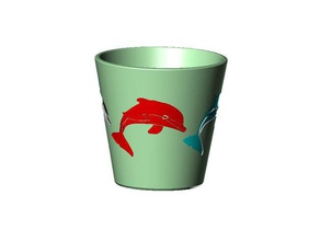 simple dolphin pot household 3d print model - Mito3D