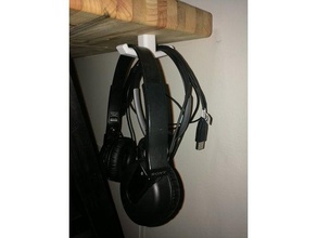 under desk headset hanger audio holder hook 3d print model - Mito3D