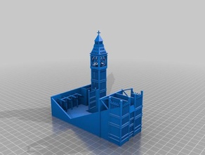 big ben teacher's desk supply kit buildings & structures bigben london pencil holder sharpener 3d print model - Mito3D