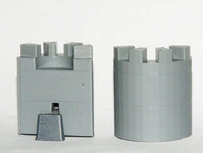 parametric turret modular castle playset playsets 3dcastleplayset buildacastle creativetools donjon medieval openscad tower 3d print model - Mito3D
