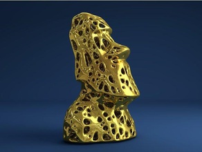 moai de voronoi estilo las esculturas 3d 3d print model - Mito3D