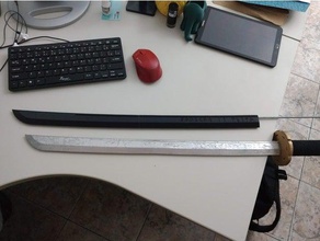 japanese sword - katana 90cm 3d printing 3d print model - Mito3D