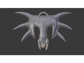 gothique crâne accessoires amulette de style collier le 3d print model - Mito3D