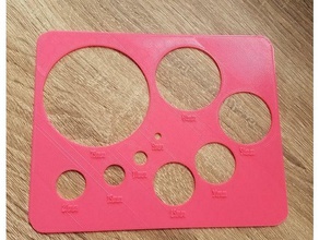 einfache Metrik-Kreis Vorlage Schablone mm hand-Werkzeuge Kreis Klassenzimmer auf der 3d print model - Mito3D