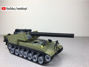 3d baskı t92 kendi sınırlarını meydan topçu tahrikli mekanik oyuncaklar tank dünya tankları çok kuvvetlidir 3d print model - Mito3D