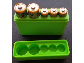 inline battery carrier - 3aaa 2aa containers holder container snapfit 3d print model - Mito3D