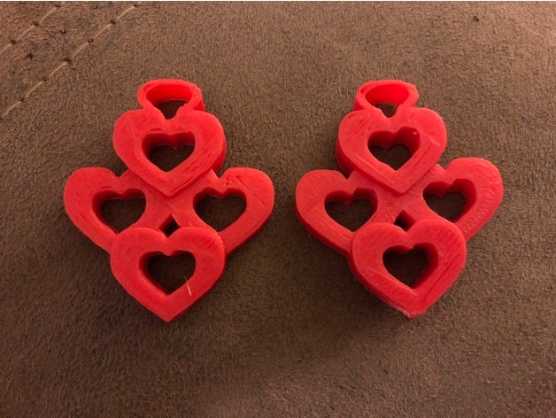 heart earrings earring 3D print model - Mito3D