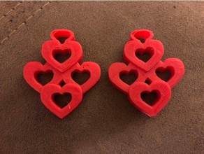 heart earrings earring 3d print model - Mito3D