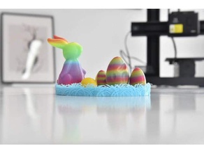 conejito de pascua huevo feliz día La impresión en 3d Impresora la diseño el mooz 3d print model - Mito3D