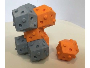 rhom-dod bulding block rhombic dodecahedron construction toys blocks building educationnal geometry polyhedra 3d print model - Mito3D