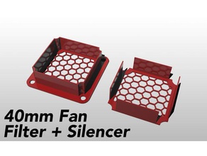 40mm fan filter silencer 3d printer accessories quiet 3d print model - Mito3D