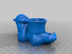 otter egg cup kitchen & dining animal cute estranho hard boiled planter pot sculpture soft tummy 3d print model - Mito3D