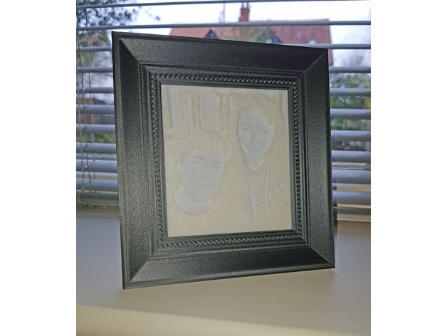 open picture frame lithophane images 2d art 3d printed image stand photo simple 3D print model - Mito3D