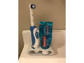 spazzolino da denti elettrico dentifricio titolare bagno 3d print model - Mito3D