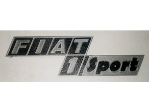 fiat 1 emblema deportivo - logo insignia de la automoción 3d print model - Mito3D