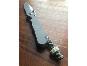 edc glow fob bead sport & outdoors dark key lanyard pocket knife 3d print model - Mito3D