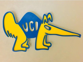 uc irvine classic anteater signs & logos california college logo uci university zot 3d print model - Mito3D