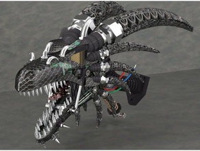 dragon head mechanical animals 3d print model - Mito3D