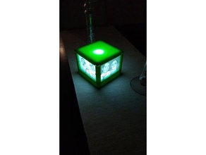 sans fil lithophane structure de trame décor la boîte cube cadre le titulaire lampe lithographie portable 3d print model - Mito3D