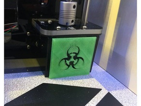 biohazard stepper motor cover theanet a8 3d printing anet frame mods upgrade logo 3d print model - Mito3D