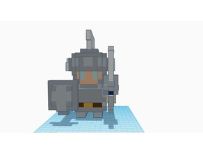 pixel-Krieger 3d-drucken Soldat sparta Krieger 3d print model - Mito3D