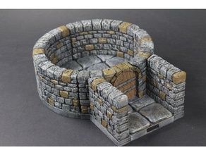 openlock dungeon stone curved interfaces toy & game accessories dnd tiles miniatures openforge pathfinder rpg tabletop terrain tile 3d print model - Mito3D