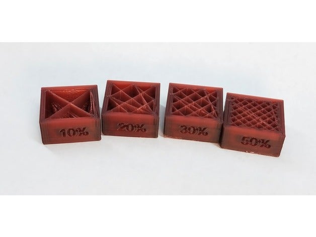 infill test cubes 3d printing calibration sample testing 3D print model - Mito3D