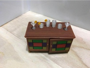 bar bicchieri set 1 18 scala telecomandati action figure figura di azione in miniatura miniature adventures unlimited 3d print model - Mito3D