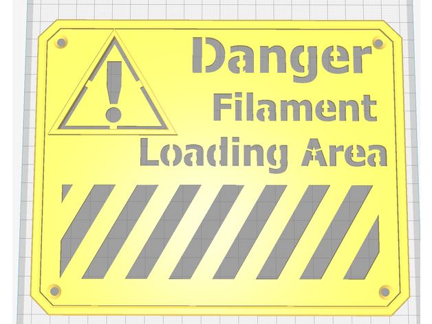 filament warning sign 3d printer accessories danger 3D print model - Mito3D