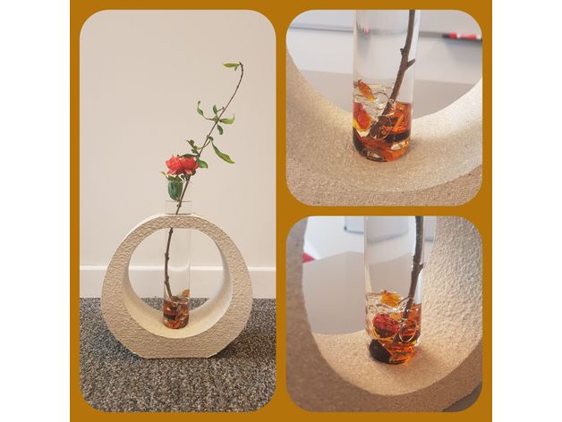 decorative test tube vase base decor decoration flower tabletop 3D print model - Mito3D