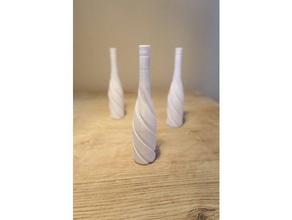 winebottle 3d printing bottle fast print spiralize spiralized spiral vase wine 3d print model - Mito3D
