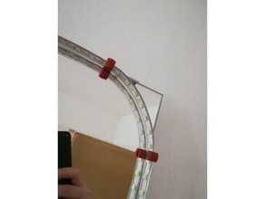 led strip mirror holder bathroom clip light mount 3d print model - Mito3D