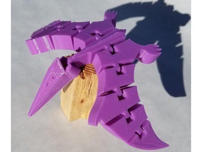 flexy pterodactyl 3d printing articulated dinosaur flex flexi flexible fossil print place toy 3d print model - Mito3D
