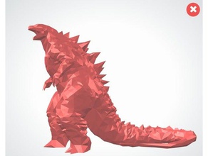 low poly godzilla 2014 sculptures lowpoly monster statue 3d print model - Mito3D