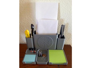 desktop organizer organization desk envelope holder memory card pencil pen post-it post note 3d print model - Mito3D