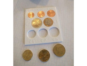 euro Münze Inhaber Münzen und Abzeichen 3d print model - Mito3D