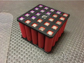 18650 bateria titular de 5x5, 3x3 4x4 2x2, 1x1 porta-ferramentas & caixas Suporte para caso a caixa suporte da madewithtinkercad tinkercad 3d print model - Mito3D