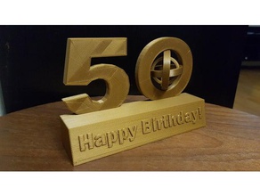 50 geburtstag feliz aniversário decoração geburstag giroscópio 3d print model - Mito3D