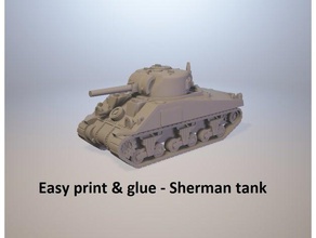 kolay baskı ve tutkal - v m4a4 sherman tankı araç 3d print model - Mito3D