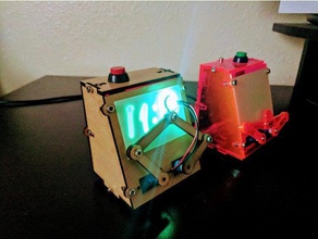 glow-in-complot de l'horloge laser cut version les gadgets arduino lueur led servo servos uno 3d print model - Mito3D