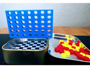 verbinden Sie vier Spielsteine altoids zinn Spiele Brettspiel Steine Kontrolleure Reisen Schach Spiel 3d print model - Mito3D
