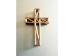 croce reticolo sculture cristiano il cristianesimo cristiana la pasqua wireframe 3d print model - Mito3D