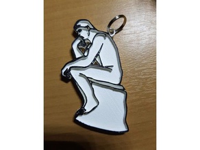 thinker keychain keychains 3d print model - Mito3D